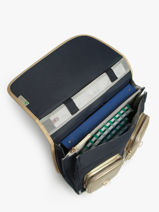 Boekentas Op Wieltjes Kinderen 2 Compartimenten Cameleon Blauw vintage fantasy CR38-vue-porte